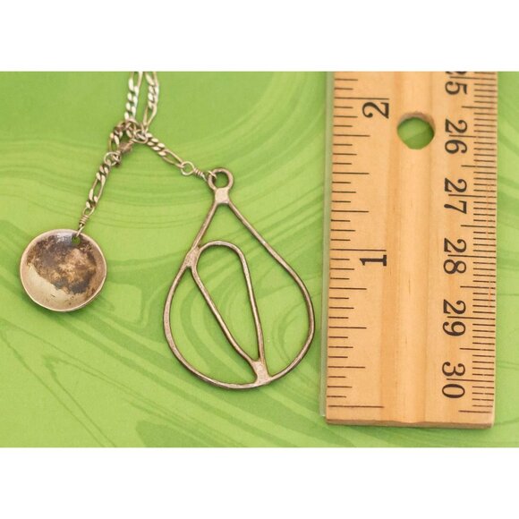 Vintage Sterling Silver Figaro Style Chain Intricate Necklace 18 inch - W13 - Picture 3 of 3